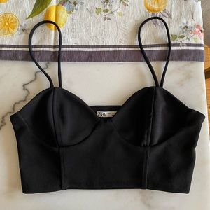 Black strapped crop top